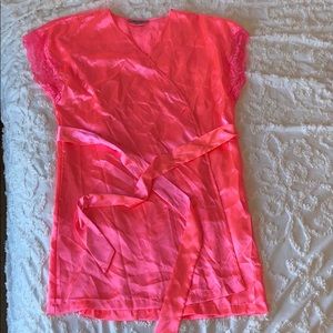 Morgan Taylor, bright pink robe